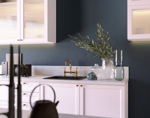 Трехуровневый кухонный гарнитур Тулиппа 3000 Японский шелк прямой