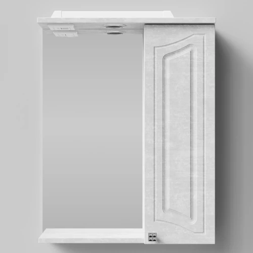 Зеркало Адам 55, Белый камень ПВХ 57805, правая