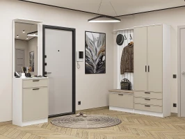 Готовая прихожая Стиль-04 Cream Silk Белый