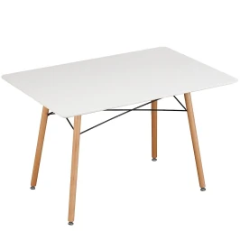 SQT-203 Стол обеденный БЕЛЫЙ 120*80 см, столешница МДФ, основание бук+металл