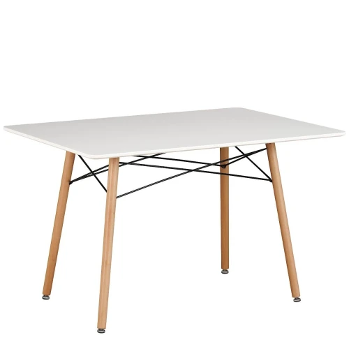 SQT-203 Стол обеденный БЕЛЫЙ 120*80 см, столешница МДФ, основание бук+металл