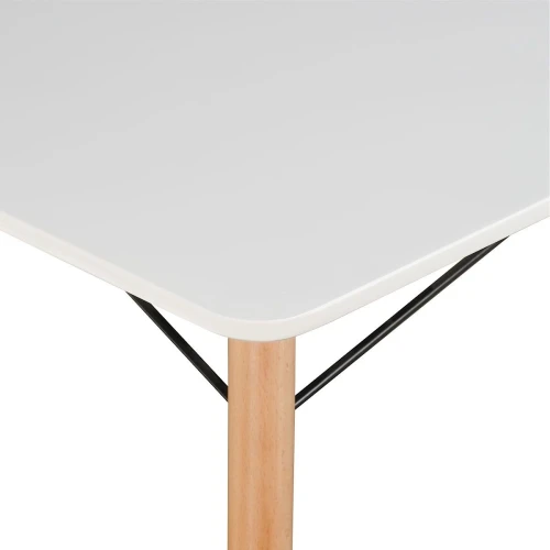 SQT-203 Стол обеденный БЕЛЫЙ 120*80 см, столешница МДФ, основание бук+металл