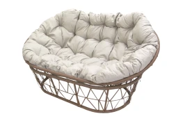 Диван  Мамасан арт.CN4823-MT ротанг искусственный 1 уп (корзина бежевая+подушка бежевая+подставка беж) (М) "Garden story"