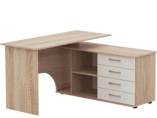 Стол «Гарвард» ПР 130х120, Дуб сонома/белый