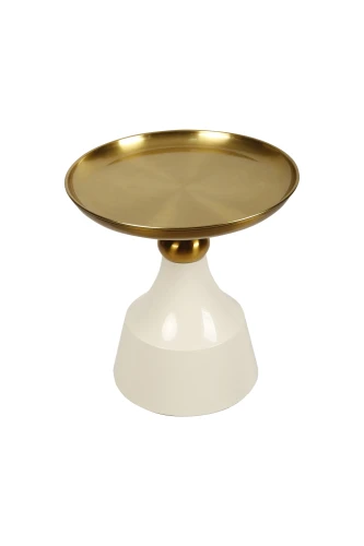 Стол журнальный Ажур SX-61, 51x54 см, белый/золото