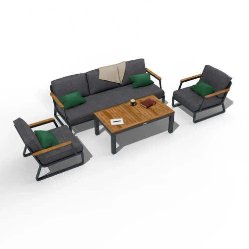 Лаунж зона ESTIVO T с трехместным диваном - маренго