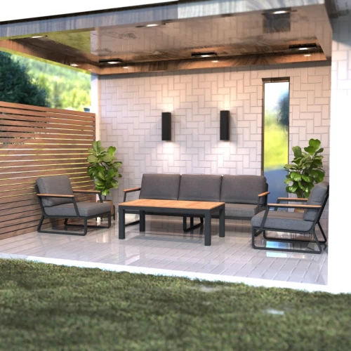 Лаунж зона ESTIVO T с трехместным диваном - маренго