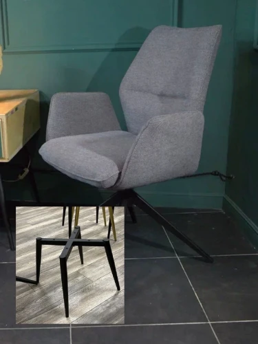 Стул ГРИН 360 град. поворот. NS-05 Капучино, букле / черный каркас, М-City