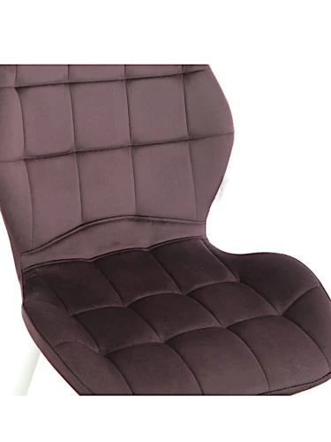 DC829 Стул мягкий, БАКЛАЖАН#G62-56 велюр, каркас металл белый КРУГЛЫЙ