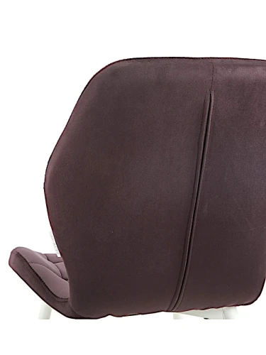 DC829 Стул мягкий, БАКЛАЖАН#G62-56 велюр, каркас металл белый КРУГЛЫЙ