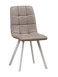 C919/DC809 Стул мягкий, КЭМЕЛ#18-27 экокожа, каркас металл белый КВАДРАТ