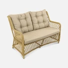 Диван Titulo 2 ps Индийское дерево, RAL 1014, SUN membrane сappucino из искусственного ротанга