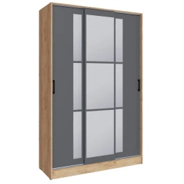 Шкаф-купе Стиль-2 140, Дуб Крафт Золотой, Графит серый