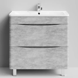 Тумба Адель 80 напольный, Горный камень ПВХ 57807 Vodok с раковиной в комплекте