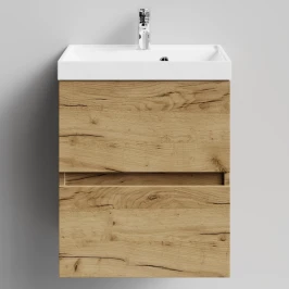 Тумба Бест 50  подвесной, Дуб Тортуга ПВХ 2357-43 Vodok с раковиной в комплекте