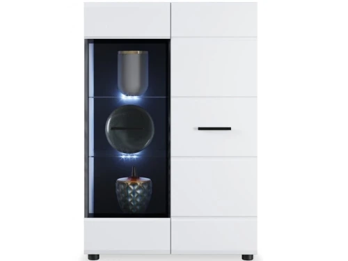 Комод «Йорк» 1д1в, Белый/белый глянец