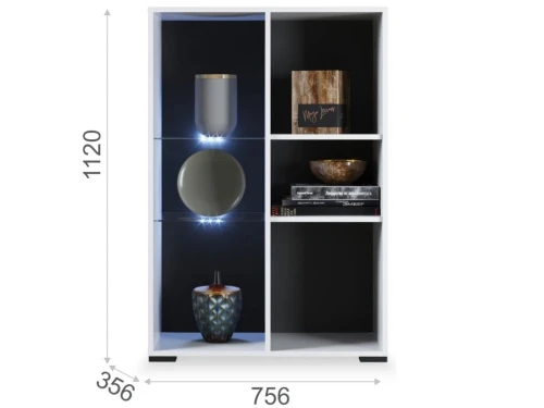 Комод «Йорк» 1д1в, Белый/белый глянец