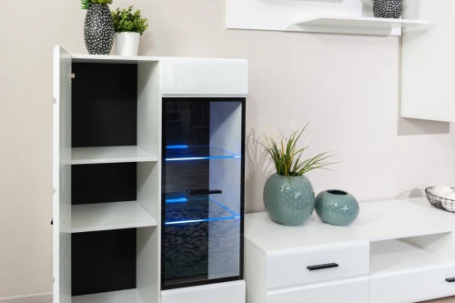 Комод «Йорк» 1д1в, Белый/белый глянец