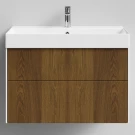 Тумба Лоренцо, 85 подвесной, Дуб цвет 5 Vodok с раковиной в комплекте