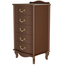 Комод Джульетта узкий 5 ящ., орех
