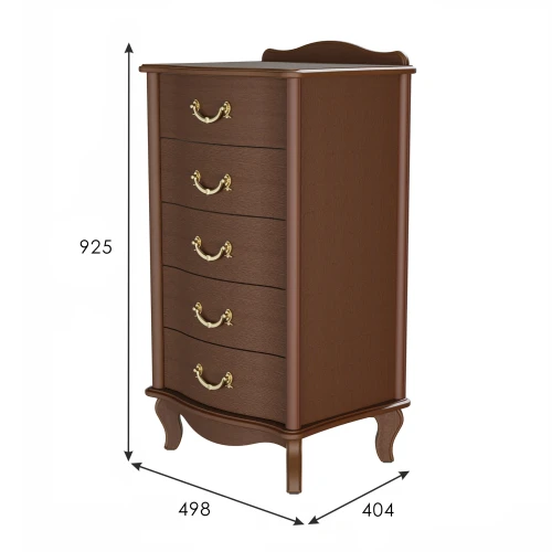 Комод Джульетта узкий 5 ящ., орех