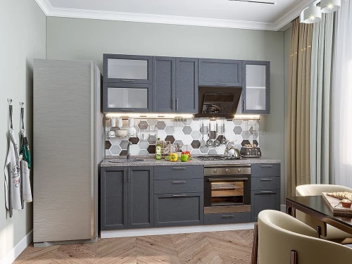 Модульная прямая кухня Сканди-02 Graphite Softwood