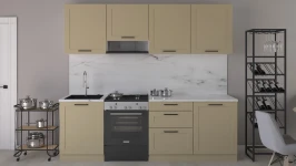Кухонный гарнитур Берген 2400 белый/Терра Кухонный гарнитур Берген 2400 белый/Терра