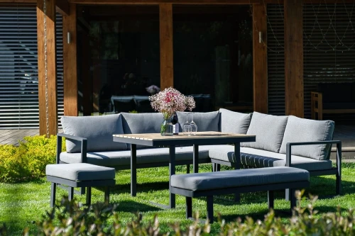 Набор для лаунж зоны из алюминия TOPA с обеденным столом  Joygarden