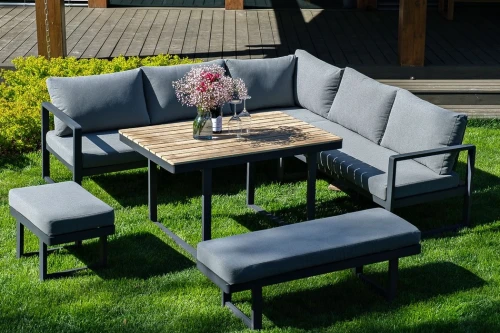 Набор для лаунж зоны из алюминия TOPA с обеденным столом  Joygarden