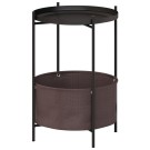 Стол журнальный Элдей рогожка коричневый/черный