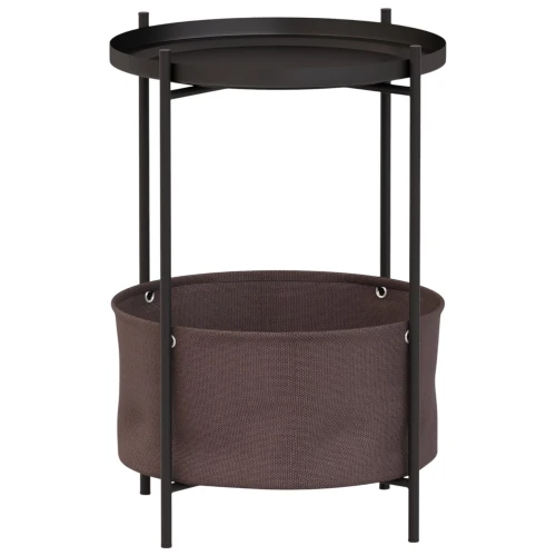 Стол журнальный Элдей рогожка коричневый/черный