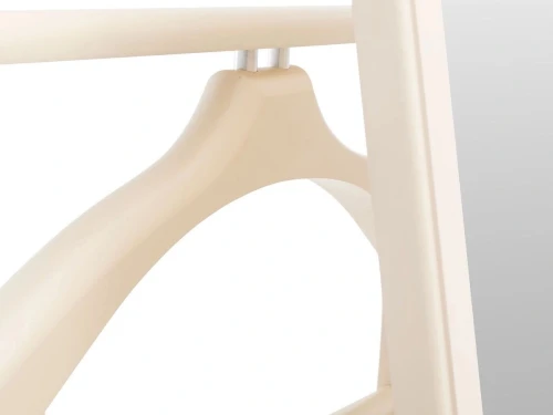 Вешалка костюмная с зеркалом на колесах В 24Н слоновая кость