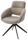 Стул АРНЭ (ARNE) 360 град, цвет БЕЖЕВЫЙ EYELASH -120, фактурный шенилл / ЧЕРНЫЙ каркас, ®DISAUR