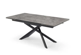 Стол DiklLine KZ180 керамика мрамор серый С35 глянец/опоры черные (2 уп)