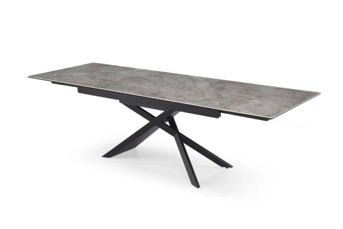 Стол DiklLine KZ180 керамика мрамор серый С35 глянец/опоры черные (2 уп)