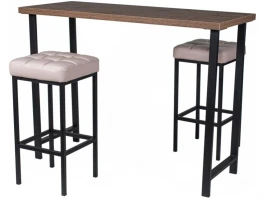 Обеденная группа (Консоль барная и 2 стула Камелот), кожзам беж
