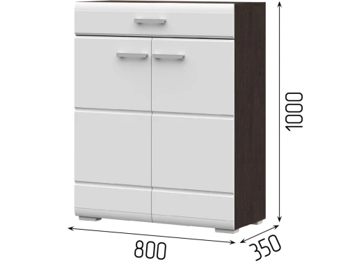 Комод Вегас 2д1ящ, белый глянец/венге