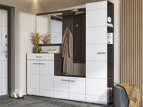 Комод Вегас 2д1ящ, белый глянец/венге