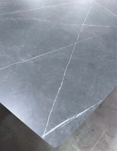 Стол FOGGIA 140 KL-136 Серый мрамор матовый, итальянская керамика/ черный каркас, ®DISAUR