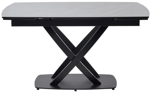 Стол FOGGIA 140 KL-136 Серый мрамор матовый, итальянская керамика/ черный каркас, ®DISAUR