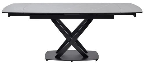 Стол FOGGIA 140 KL-136 Серый мрамор матовый, итальянская керамика/ черный каркас, ®DISAUR