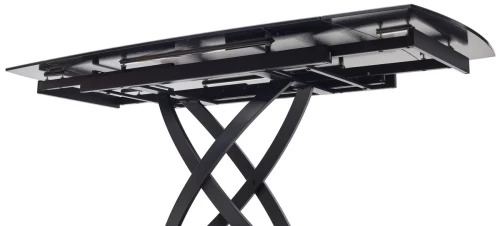 Стол FOGGIA 140 KL-136 Серый мрамор матовый, итальянская керамика/ черный каркас, ®DISAUR