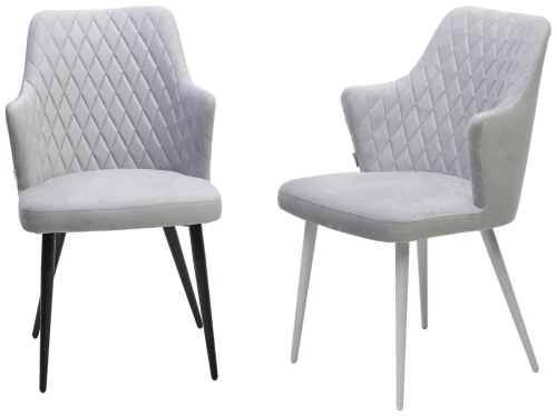 Стул HERMAN 360 град. BM-4 СВЕТЛО-СЕРЫЙ, велюр / белый каркас М-City