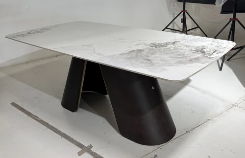 Стол SELTA 200  Белый мрамор CA071, керамика / Дуб/Золотой, ®DISAUR