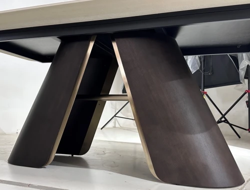 Стол SELTA 200  Белый мрамор CA071, керамика / Дуб/Золотой, ®DISAUR