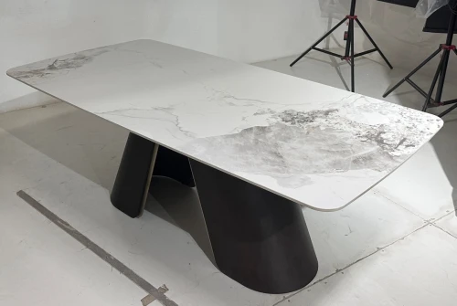 Стол SELTA 200  Белый мрамор CA071, керамика / Дуб/Золотой, ®DISAUR