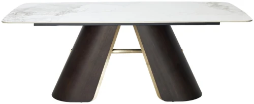 Стол SELTA 200  Белый мрамор CA071, керамика / Дуб/Золотой, ®DISAUR