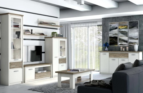 Тумба RTV 1D1SN , PROVENCE, цвет вудлайн крем\дуб каньон