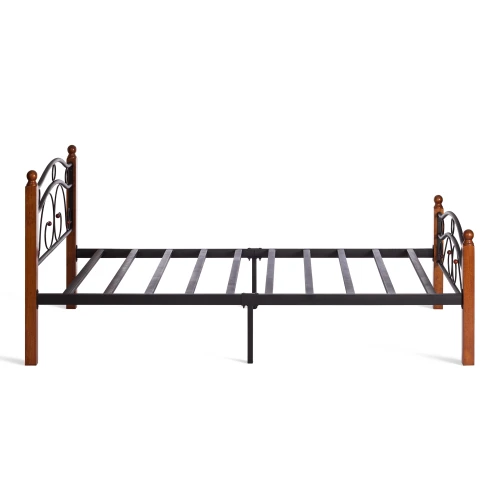 Кровать AT-803 дерево гевея/металл, 120*200 см (middle bed), красный дуб/черный