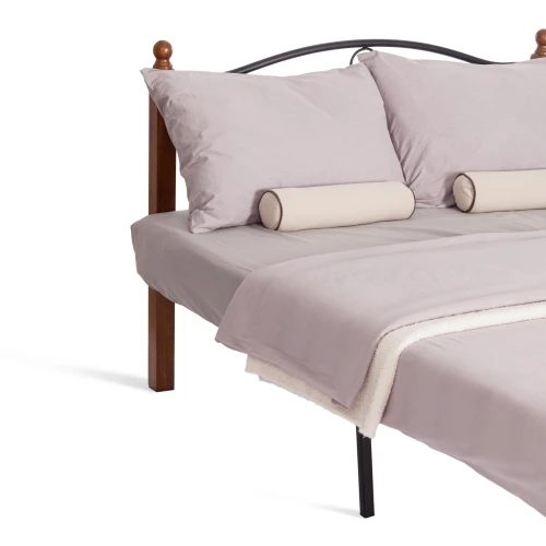 Кровать AT-803 дерево гевея/металл, 120*200 см (middle bed), красный дуб/черный